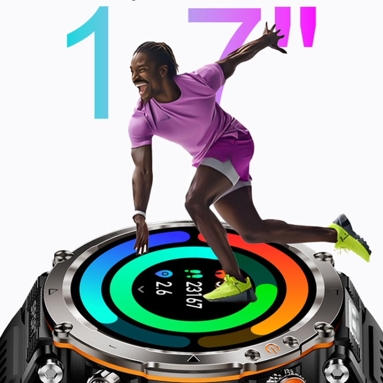 HT30 1.7 inch IP68 Waterproof Camouflage Silicone Band Smart Watch, Support Flashlight / Banknote Detector Light / Compass(Army Green) by bashfashion