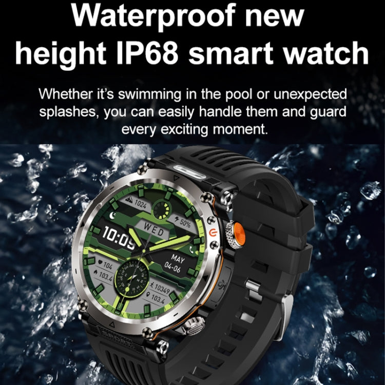 HT30 1.7 inch IP68 Waterproof Camouflage Silicone Band Smart Watch, Support Flashlight / Banknote Detector Light / Compass(Blue) by bashfashion