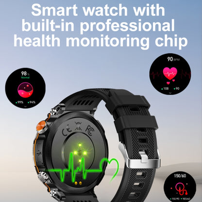 HT30 1.7 inch IP68 Waterproof Camouflage Silicone Band Smart Watch, Support Flashlight / Banknote Detector Light / Compass(Blue) by bashfashion