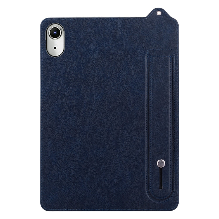 For iPad mini 6 / mini 2024 TPU Leather Back Tablet Case with Wristband(Dark Blue) by bashfashion