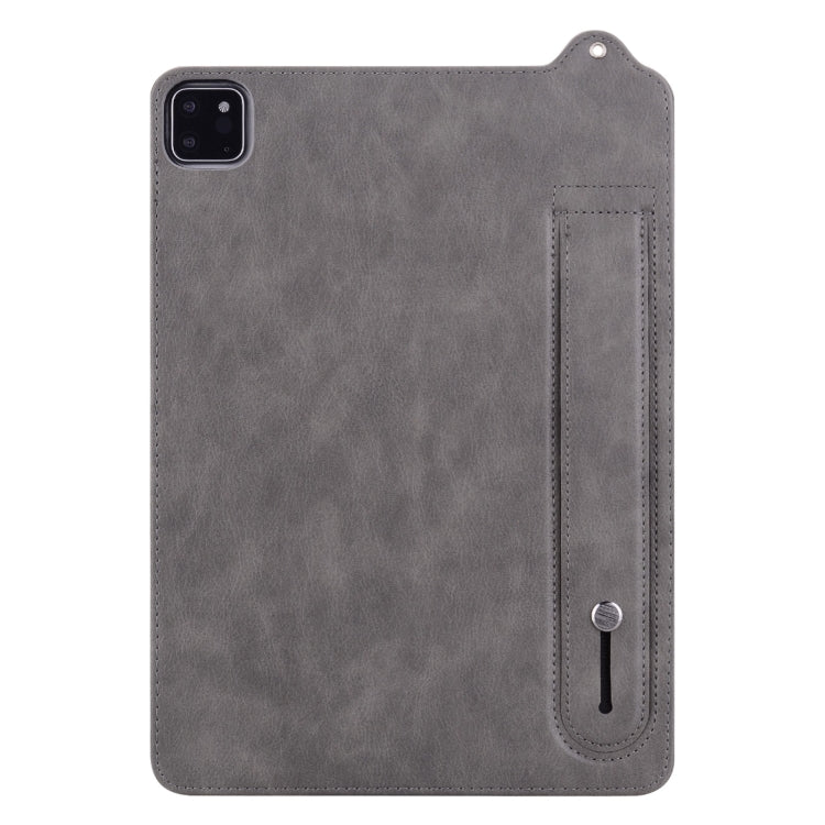 For iPad Pro 13 2025 / 2024 TPU Leather Back Tablet Case with Wristband(Grey) by bashfashion