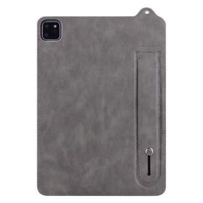 For iPad Pro 13 2025 / 2024 TPU Leather Back Tablet Case with Wristband(Grey) by bashfashion