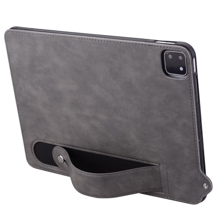 For iPad Pro 13 2025 / 2024 TPU Leather Back Tablet Case with Wristband(Grey) by bashfashion
