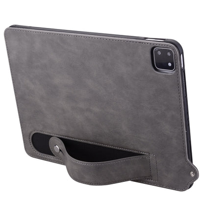 For iPad Pro 13 2025 / 2024 TPU Leather Back Tablet Case with Wristband(Grey) by bashfashion