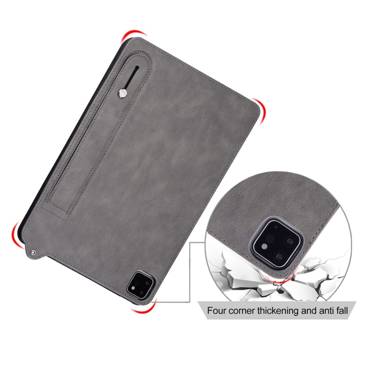 For iPad Pro 13 2025 / 2024 TPU Leather Back Tablet Case with Wristband(Grey) by bashfashion