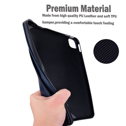 For iPad Air 11 2025 / 2024 TPU Leather Back Tablet Case with Wristband(Dark Blue) by bashfashion