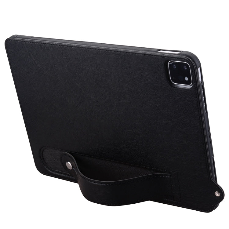For iPad Pro 11 2025 / 2024 TPU Leather Back Tablet Case with Wristband(Black) by bashfashion