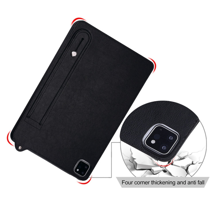 For iPad Pro 11 2025 / 2024 TPU Leather Back Tablet Case with Wristband(Black) by bashfashion