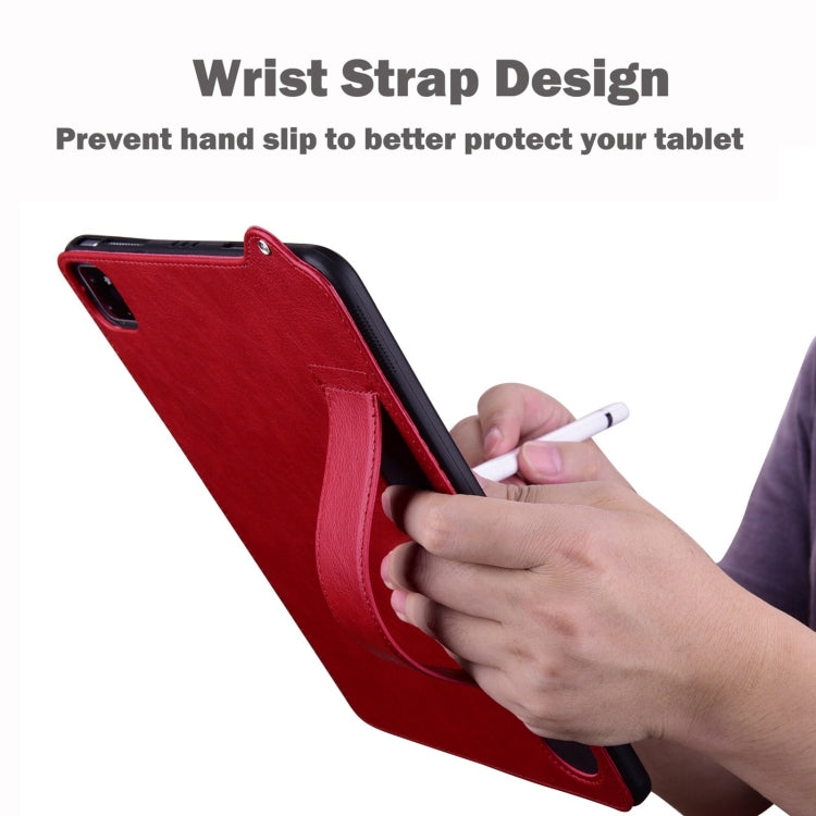 For iPad 10.2 2021 / 2020 / 10.5 2019 TPU Leather Back Tablet Case with Wristband(Red) by bashfashion