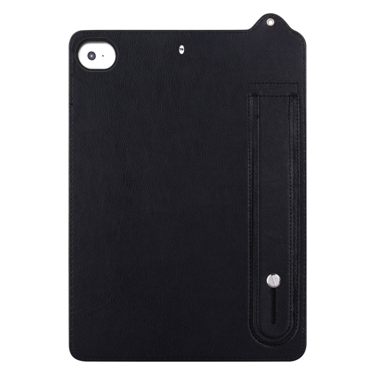 For iPad mini 5 / 4 / 3 / 2 / 1 TPU Leather Back Tablet Case with Wristband(Black) by bashfashion