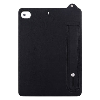 For iPad mini 5 / 4 / 3 / 2 / 1 TPU Leather Back Tablet Case with Wristband(Black) by bashfashion
