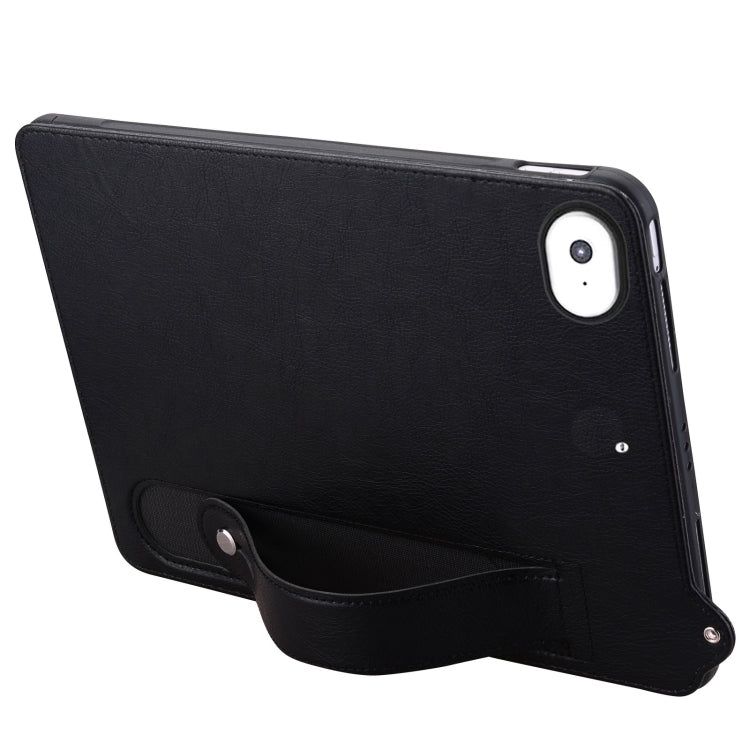 For iPad mini 5 / 4 / 3 / 2 / 1 TPU Leather Back Tablet Case with Wristband(Black) by bashfashion