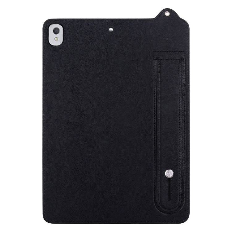 For iPad Pro 9.7 / 9.7 2018 / 2017 TPU Leather Back Tablet Case with Wristband(Black) by bashfashion