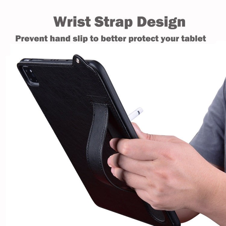 For iPad Pro 9.7 / 9.7 2018 / 2017 TPU Leather Back Tablet Case with Wristband(Black) by bashfashion