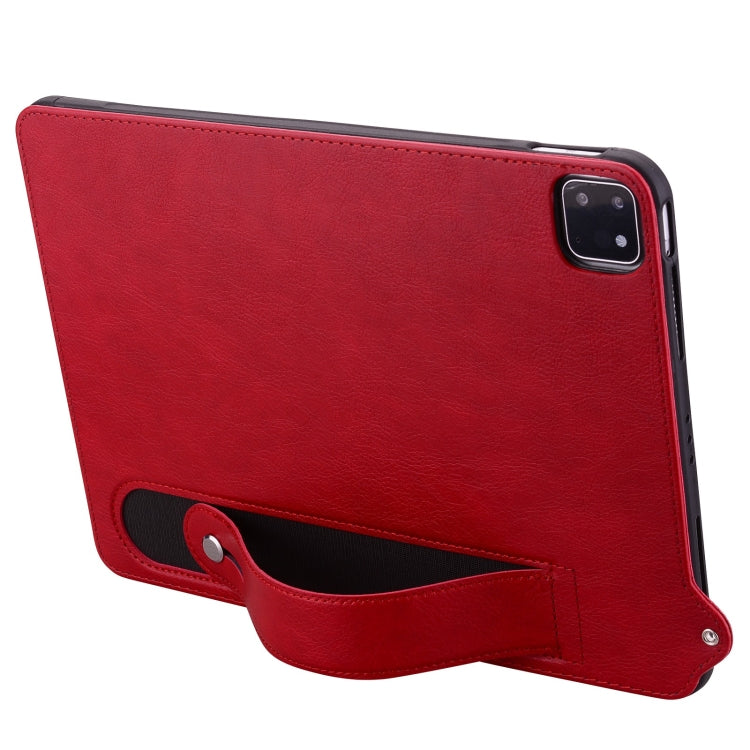 For iPad Air 13 2024 / 2025 TPU Leather Back Tablet Case with Wristband(Red) by bashfashion