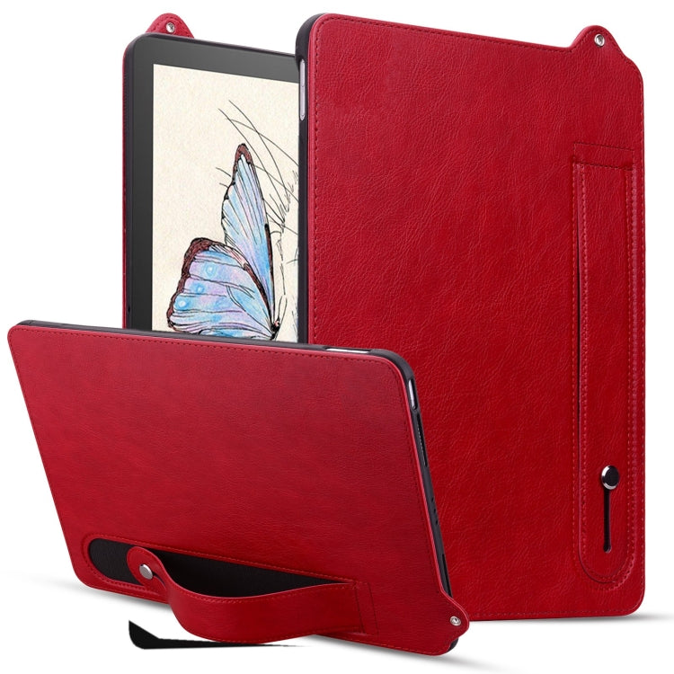 For Amazon Kindle Paperwhite 12th 2024 TPU Leather Back Tablet Case with Wristband(Red) by bashfashion