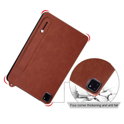 For Samsung Galaxy Tab S10+ / S9+ / S8+ TPU Leather Back Tablet Case with Wristband(Brown) by bashfashion