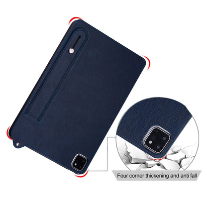 For Samsung Galaxy Tab S10+ / S9+ / S8+ TPU Leather Back Tablet Case with Wristband(Dark Blue) by bashfashion