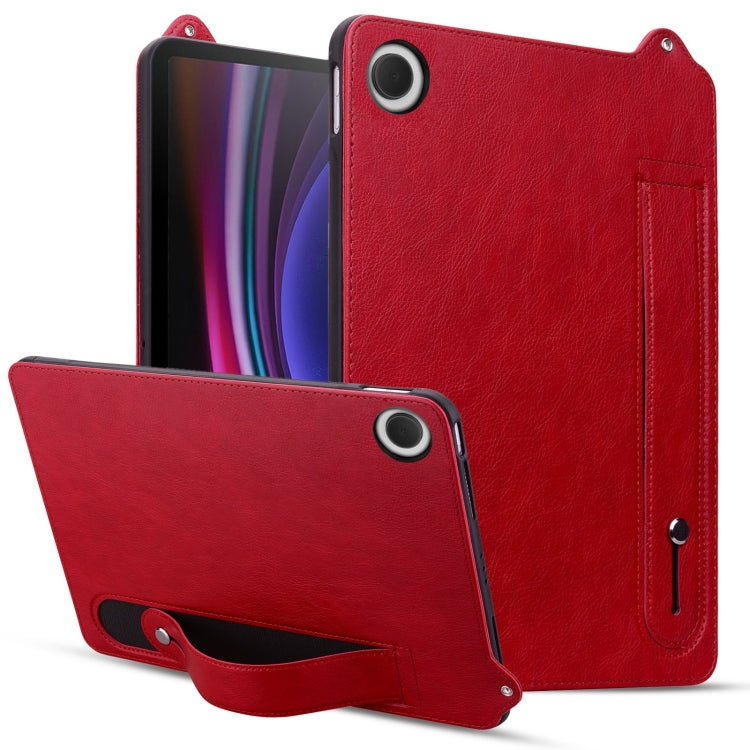 For Samsung Galaxy Tab A11+ / A9+ TPU Leather Back Tablet Case with Wristband(Red) by bashfashion