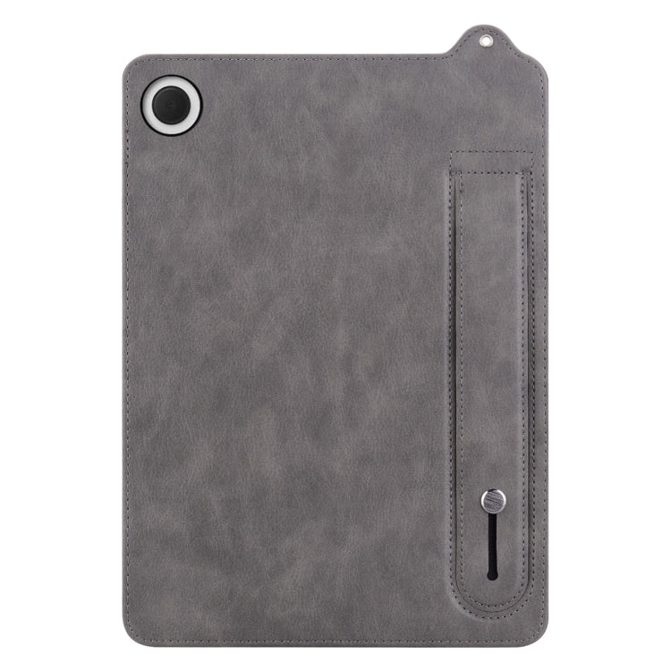 For Samsung Galaxy Tab A11+ / A9+ TPU Leather Back Tablet Case with Wristband(Grey) by bashfashion