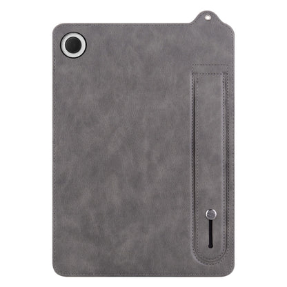 For Samsung Galaxy Tab A11 / A9 TPU Leather Back Tablet Case with Wristband(Grey) by bashfashion
