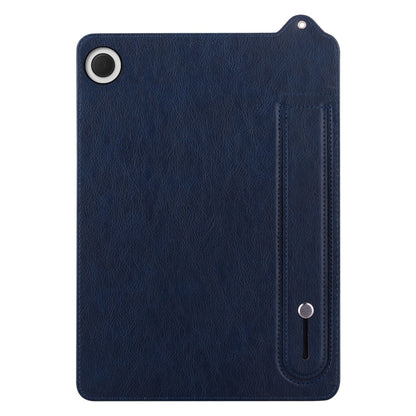 For Samsung Galaxy Tab A11 / A9 TPU Leather Back Tablet Case with Wristband(Dark Blue) by bashfashion