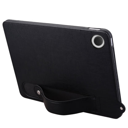 For Samsung Galaxy Tab A11 / A9 TPU Leather Back Tablet Case with Wristband(Black) by bashfashion