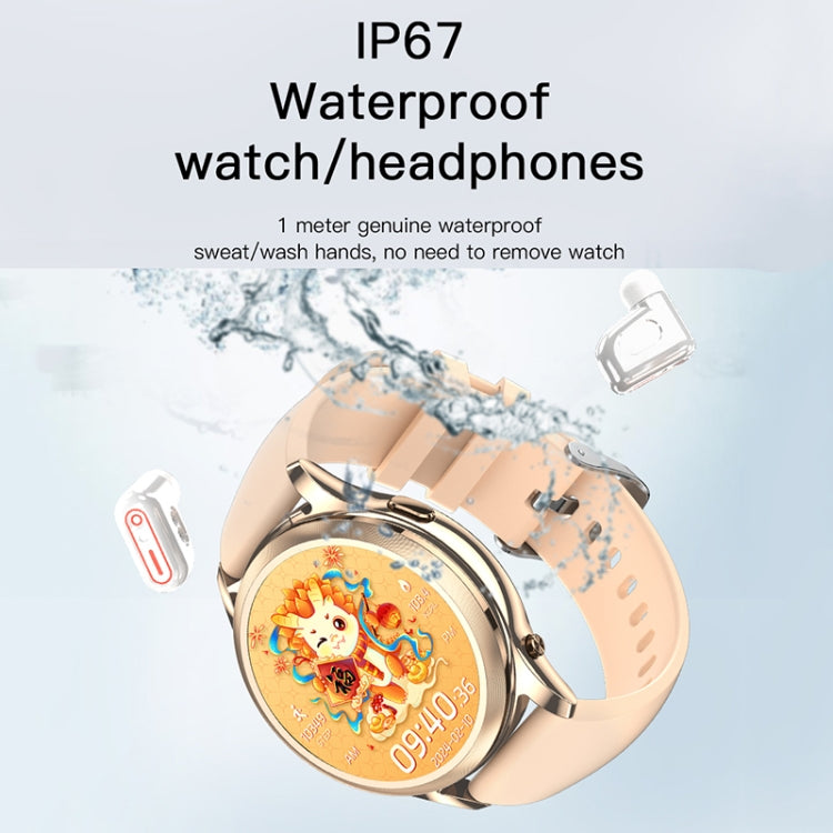 X17 mini 1.27 inch IP67 Waterproof 2 in 1 Bluetooth Earphone Smart Watch(Gold) by bashfashion