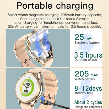 X17 mini 1.27 inch IP67 Waterproof 2 in 1 Bluetooth Earphone Smart Watch(Gold) by bashfashion