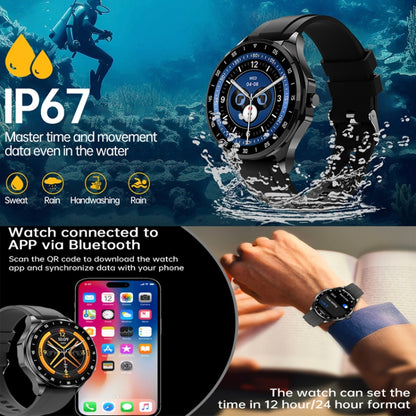 X20 1.43 inch IP67 Waterproof 2 in 1 Bluetooth Earphone Smart Watch(Black) by bashfashion