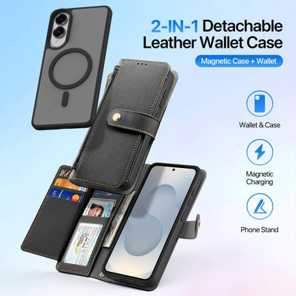 For Samsung Galaxy S25 Edge 5G DUX DUCIS Lawa Series 2 in 1 Wallet Zipper Detachable MagSafe Phone Case with Lanyard(Black) by DUX DUCIS