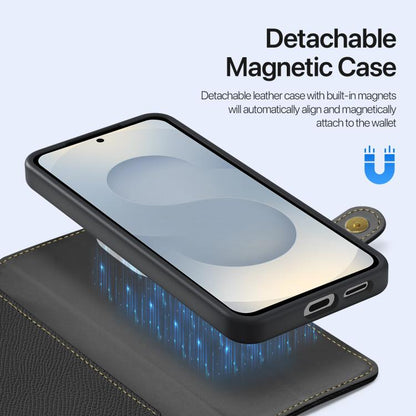For Samsung Galaxy S25 Edge 5G DUX DUCIS Lawa Series 2 in 1 Wallet Zipper Detachable MagSafe Phone Case with Lanyard(Black) by DUX DUCIS