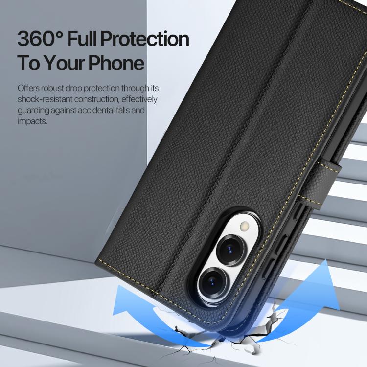 For Samsung Galaxy S25 Edge 5G DUX DUCIS Lawa Series 2 in 1 Wallet Zipper Detachable MagSafe Phone Case with Lanyard(Black) by DUX DUCIS