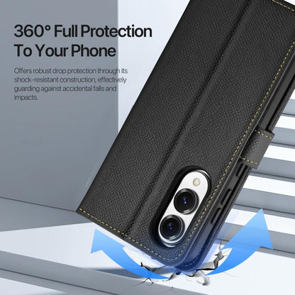 For Samsung Galaxy S25 Edge 5G DUX DUCIS Lawa Series 2 in 1 Wallet Zipper Detachable MagSafe Phone Case with Lanyard(Black) by DUX DUCIS