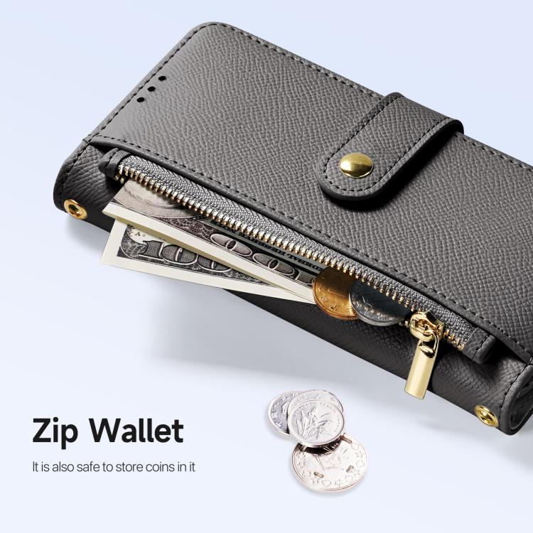 For Samsung Galaxy S25 Edge 5G DUX DUCIS Lawa Series 2 in 1 Wallet Zipper Detachable MagSafe Phone Case with Lanyard(Grey) by DUX DUCIS