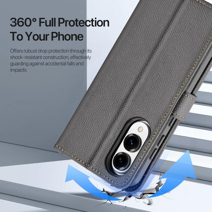 For Samsung Galaxy S25 Edge 5G DUX DUCIS Lawa Series 2 in 1 Wallet Zipper Detachable MagSafe Phone Case with Lanyard(Grey) by DUX DUCIS