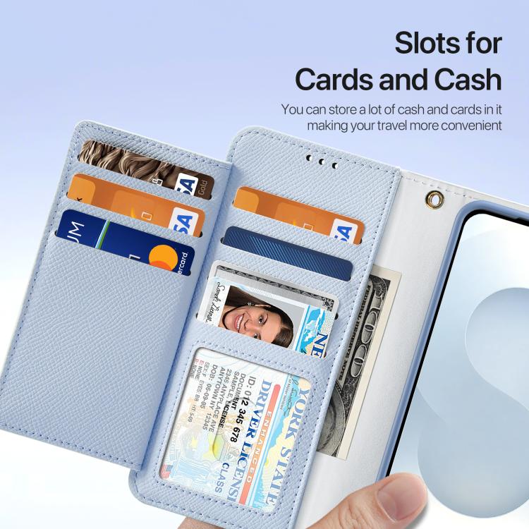 For Samsung Galaxy S25 Edge 5G DUX DUCIS Lawa Series 2 in 1 Wallet Zipper Detachable MagSafe Phone Case with Lanyard(Light Blue) by DUX DUCIS