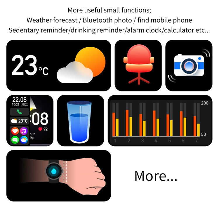 CY19 1.32 inch AMOLED Screen Silicone Strap Smart Watch, Blood Oxygen/Blood Pressure/Heart Rate(Starlight) by bashfashion