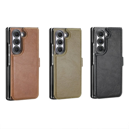 For Samsung Galaxy Z Fold5 VIETAO Integrated RFID MagSafe Detachable PU Phone Case(Black) by VIETAO