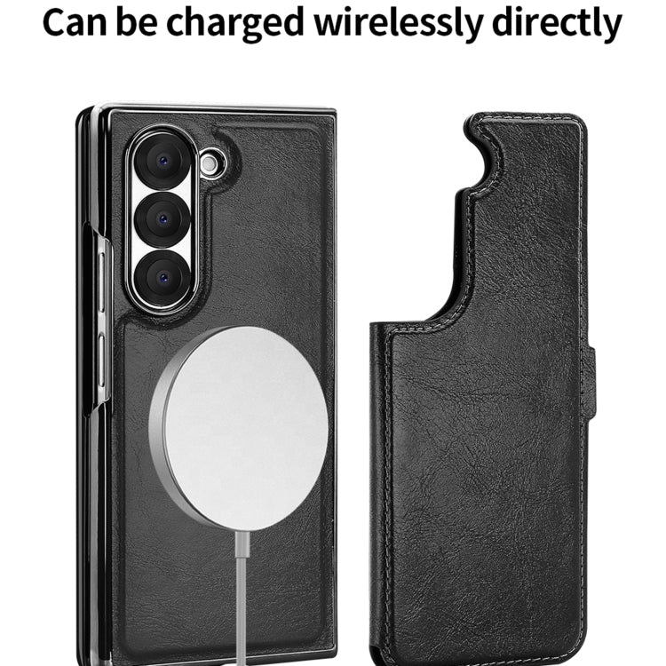 For Samsung Galaxy Z Fold5 VIETAO Integrated RFID MagSafe Detachable PU Phone Case(Black) by VIETAO