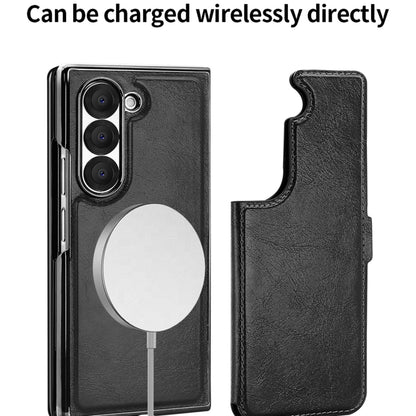 For Samsung Galaxy Z Fold5 VIETAO Integrated RFID MagSafe Detachable PU Phone Case(Black) by VIETAO