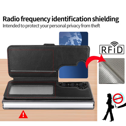 For Samsung Galaxy Z Fold5 VIETAO Integrated RFID MagSafe Detachable PU Phone Case(Black) by VIETAO