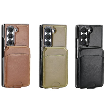 For Samsung Galaxy Z Fold6 VIETAO Integrated MagSafe RFID Detachable Card Bag PU Phone Case(Black) by VIETAO