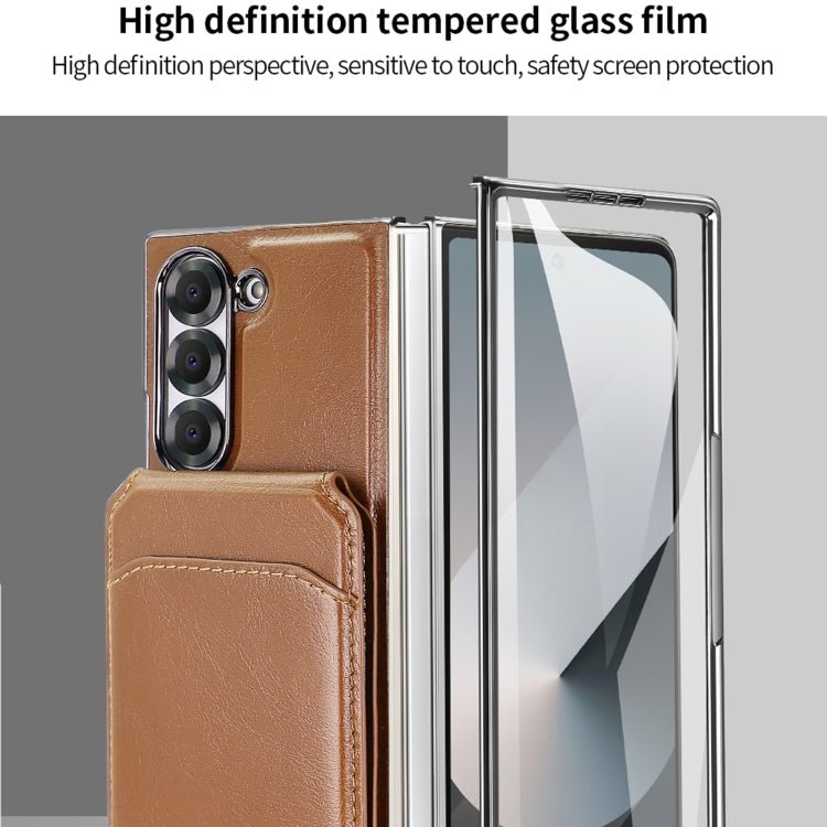 For Samsung Galaxy Z Fold6 VIETAO Integrated MagSafe RFID Detachable Card Bag PU Phone Case(Black) by VIETAO