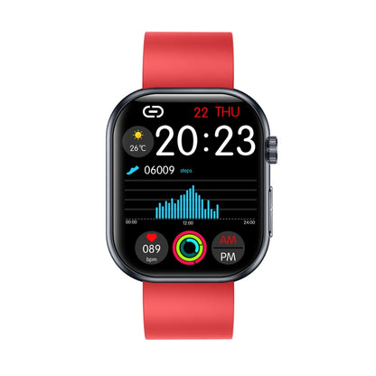 ET587 1.95 inch AMOLED Screen Smart Watch, ECG Electrocardiogram/Blood Sugar Monitoring(Red) by bashfashion