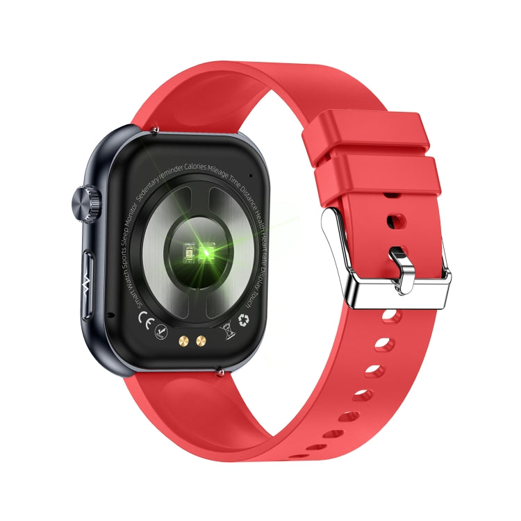 ET587 1.95 inch AMOLED Screen Smart Watch, ECG Electrocardiogram/Blood Sugar Monitoring(Red) by bashfashion