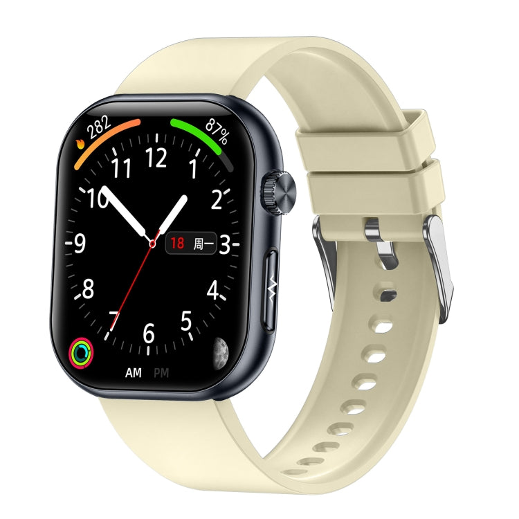 ET587 1.95 inch AMOLED Screen Smart Watch, ECG Electrocardiogram/Blood Sugar Monitoring(Yellow) by bashfashion