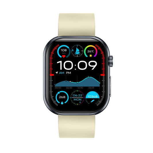 ET587 1.95 inch AMOLED Screen Smart Watch, ECG Electrocardiogram/Blood Sugar Monitoring(Yellow) by bashfashion