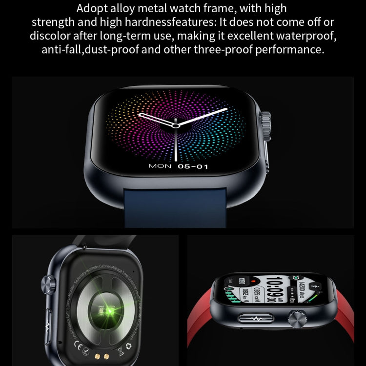 ET587 1.95 inch AMOLED Screen Smart Watch, ECG Electrocardiogram/Blood Sugar Monitoring(Black) by bashfashion