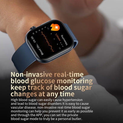 ET587 1.95 inch AMOLED Screen Smart Watch, ECG Electrocardiogram/Blood Sugar Monitoring(Blue) by bashfashion